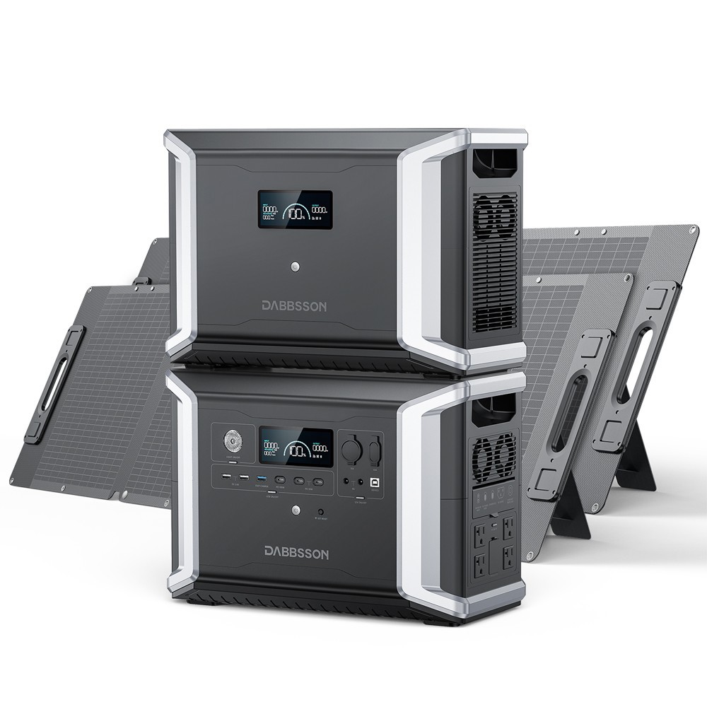 5300Wh 2200W Power Station w/ Expandable Battery + 2pcs Folding Solar Panel 210W