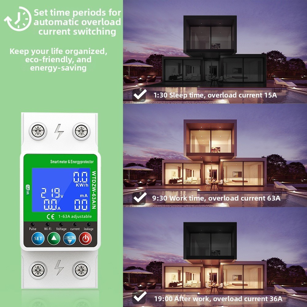 Water Pump Motor WiFi Controller AC230V ABS Housing Bidirectional Metering