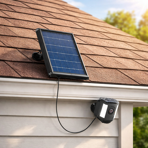 Wasserstein Solar Panel Compatible with Ring Spotlight Cam Battery- Black 2 Pack