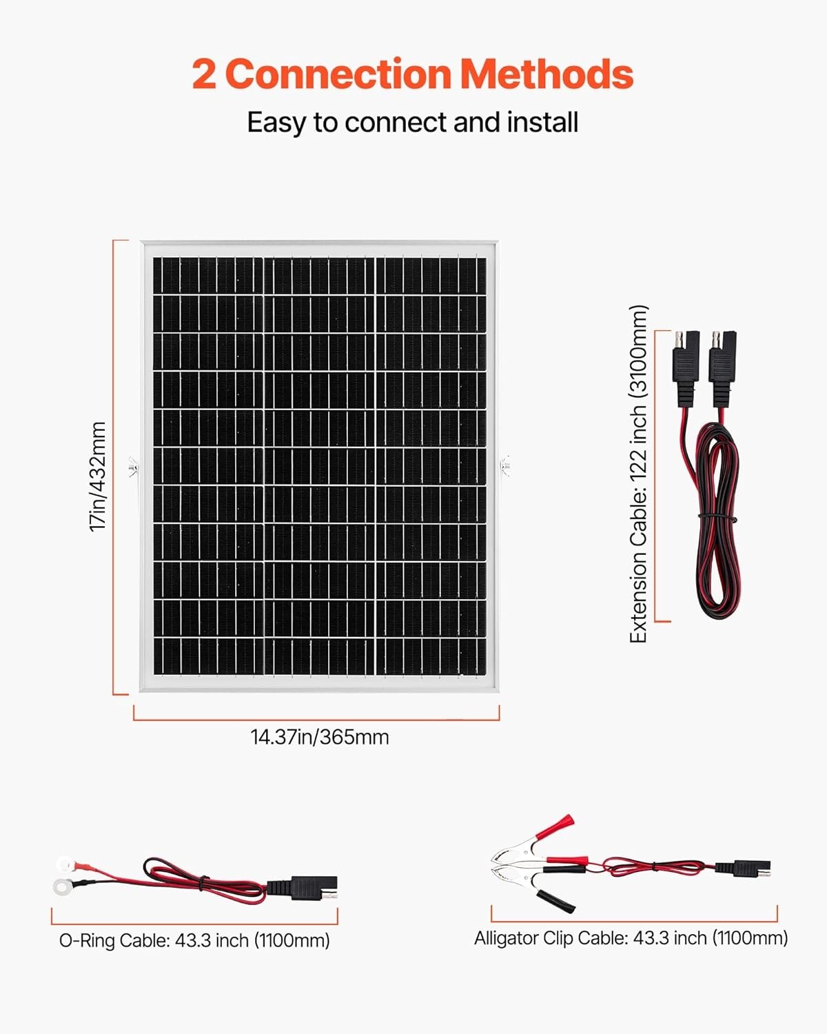 25W 12V Solar Panel Battery Charger, Solar Battery Trickle Charger Maintainer…