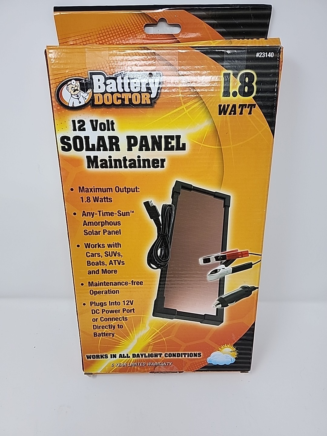 WirthCo 23140 Battery Doctor 1.8W Solar Panel Maintainer – 1 EACH