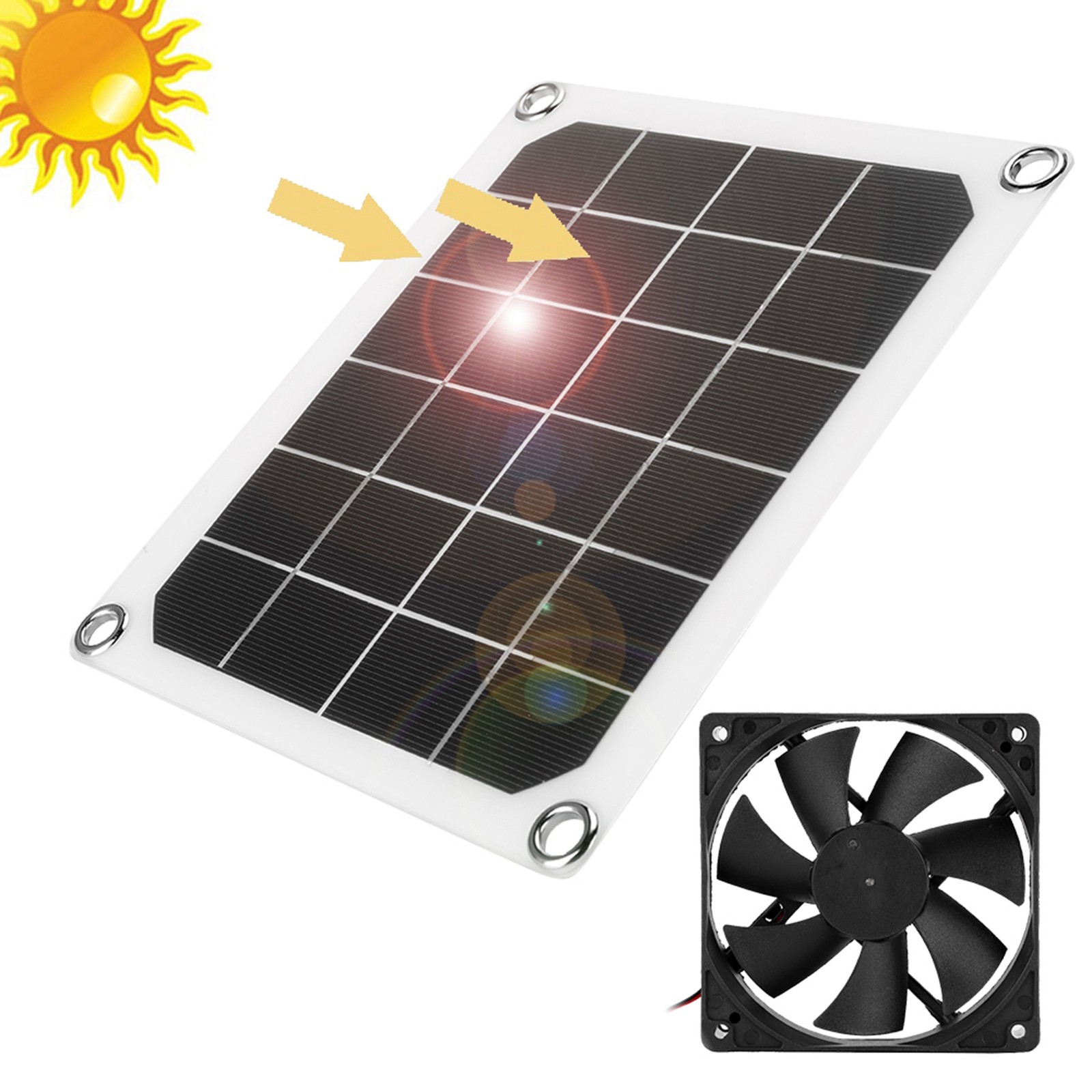10W Monocrystalline Solar Panel Outdoor USB Solar Exhaust Fan For Greenhouse