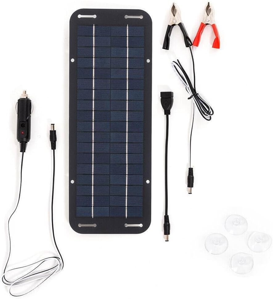 30W Solar Panel 12V Trickle Charger Battery Charger Kit Maintainer Boat Car RV
