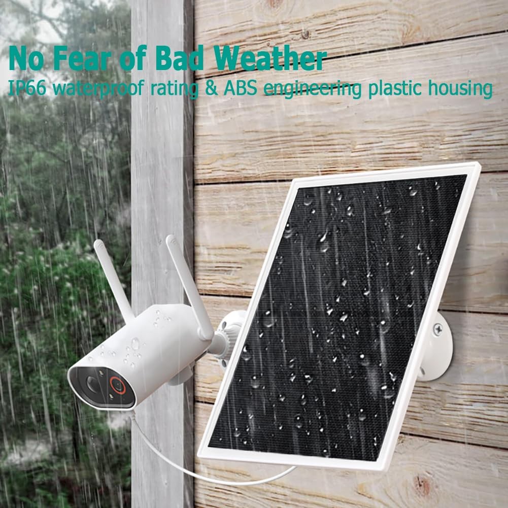 Solar Panel Charger 10W 2A DC 5V for Outdoor Security Cameras – IP66 Waterproof