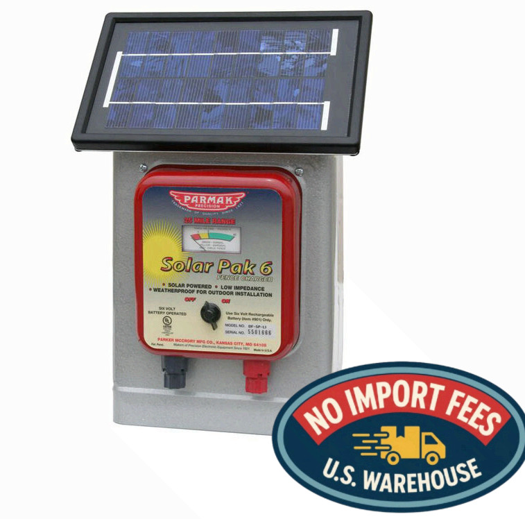 Parmak DF-SP-LI Deluxe Field Solar Pak 6 Fence Charger 25-Mile Range 1.4 Joule