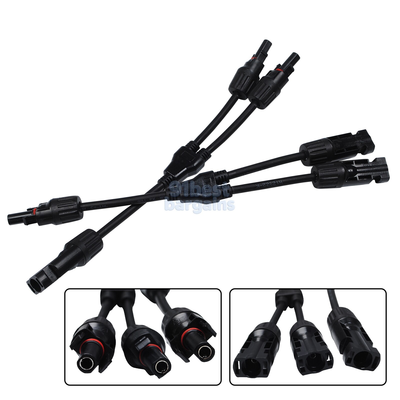 Solar Panel Y Branch Cable Connection Waterproof Adapter Connector Extension