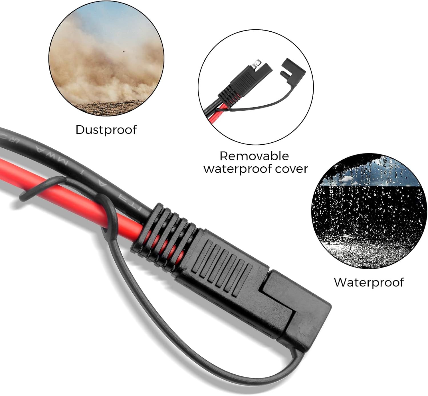 Solar SAE Extension Cable 10AWG Anderson Jackery Renogy 2 Ft Cord