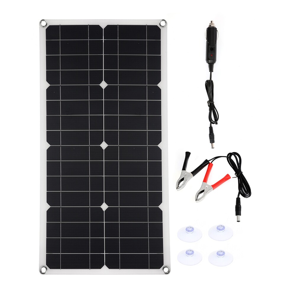 100W Solar Panel Dual USB Output Battery Charger 60A Home RV Camp Outdoor Garden
