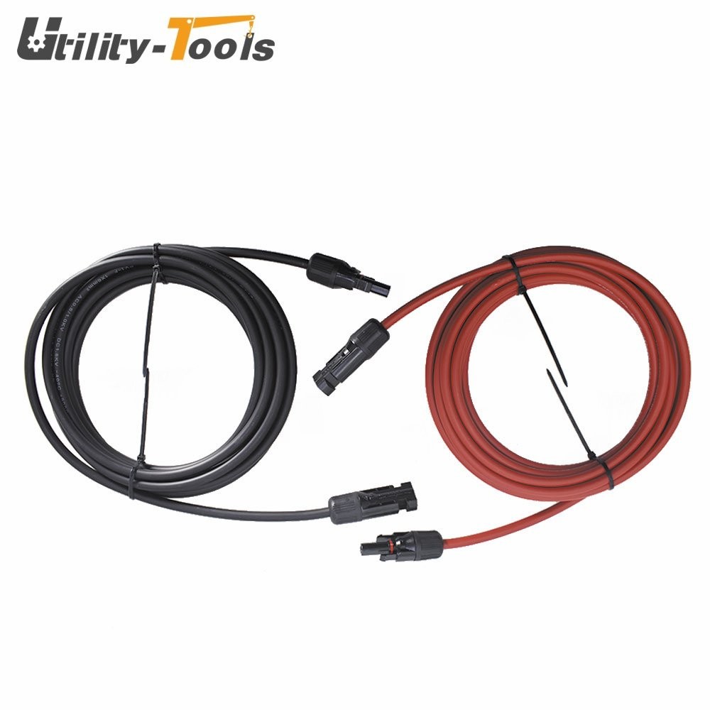 10AWG 15Feet High Quality Black + Red Solar Panel Extension Cable Wire Connector