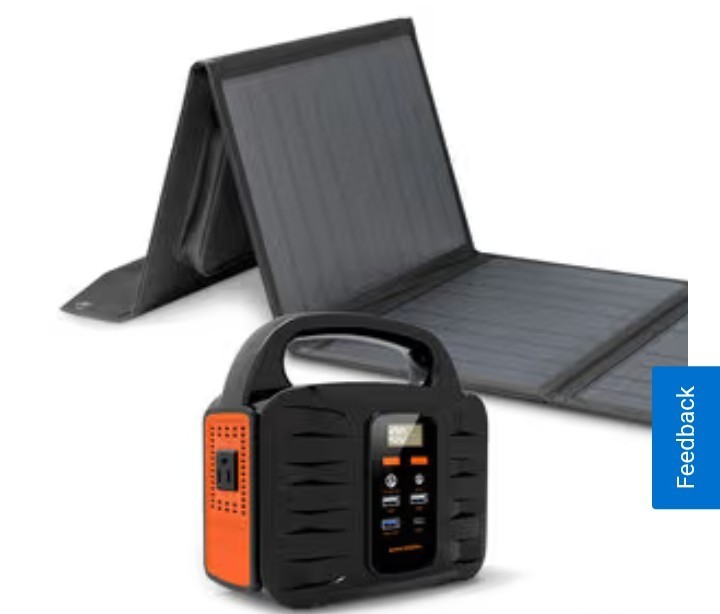 100W Lithium Ion Portable Power Station w/ 40W Solar Panel Digital Display