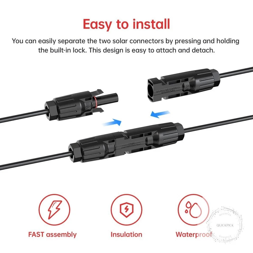 10AWG 2FT Solar to XT60i Cable 2 10 25 35 50 75 100FT Solar Connector to XT60i