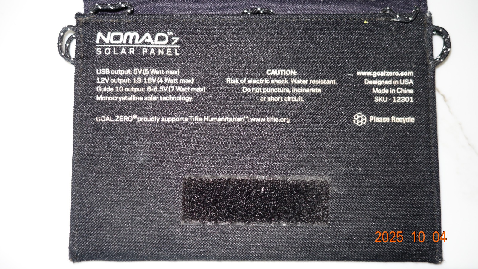Goal Zero Nomad 7 Portable Solar Panel wo cables