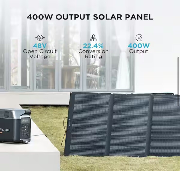EcoFlow 400W Solar Panel Self-supporting, Waterproof Smart Outdoor Solar Kit