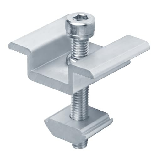 12 Pack Solar Panel Mid Clamps – Aluminum Mounting Brackets for 5/8″ to 1-7/8″ F