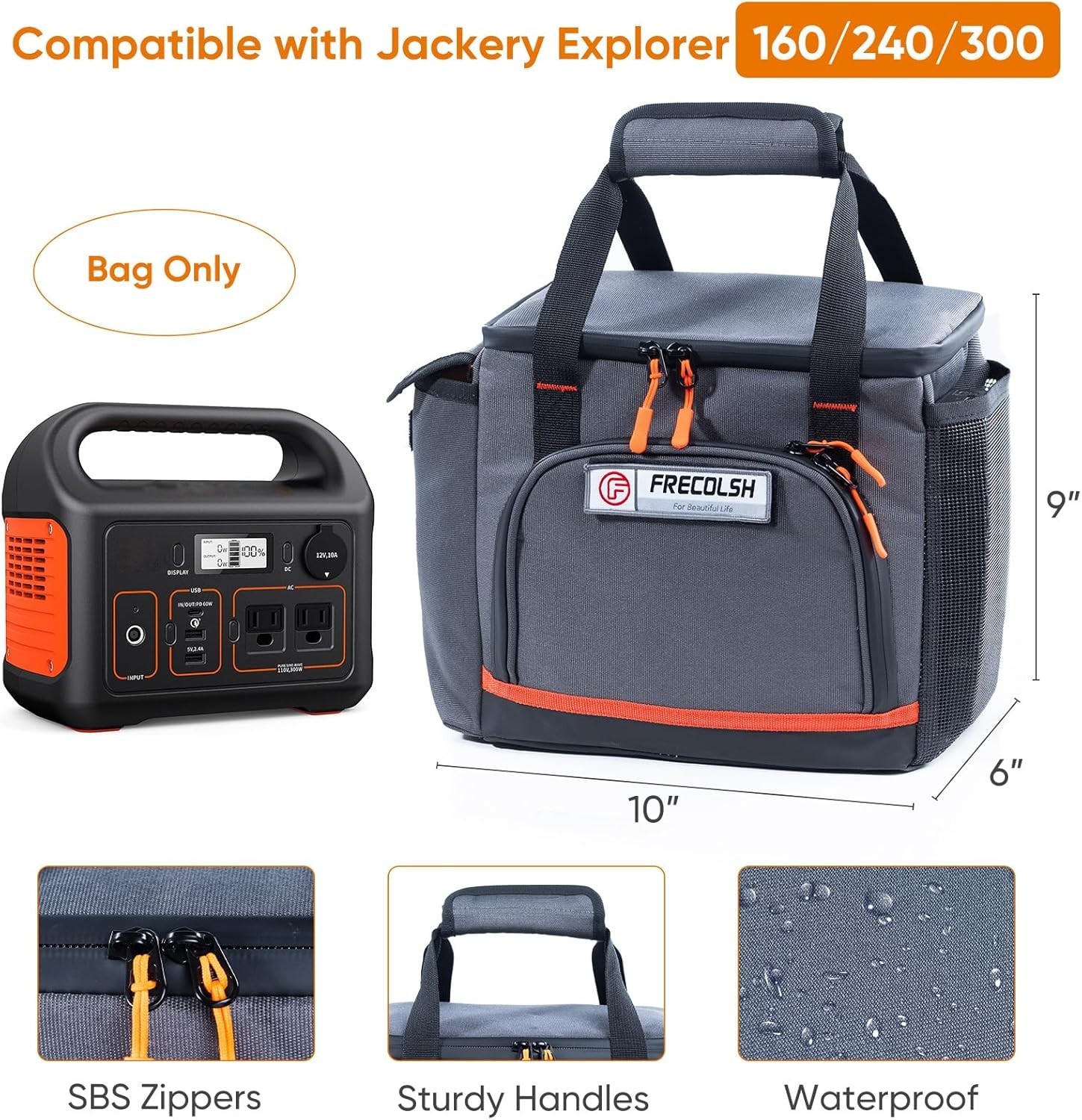 Waterproof Travel Case for Jackery Explorer 300/240/160 – Organized Protection
