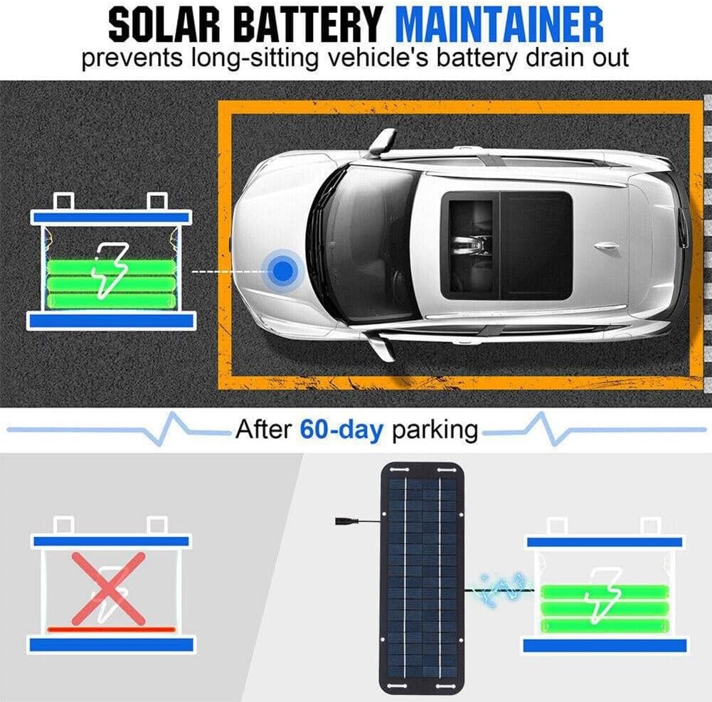 30W Solar Panel 12V Trickle Charger Battery Charger Kit Maintainer Boat Car RV