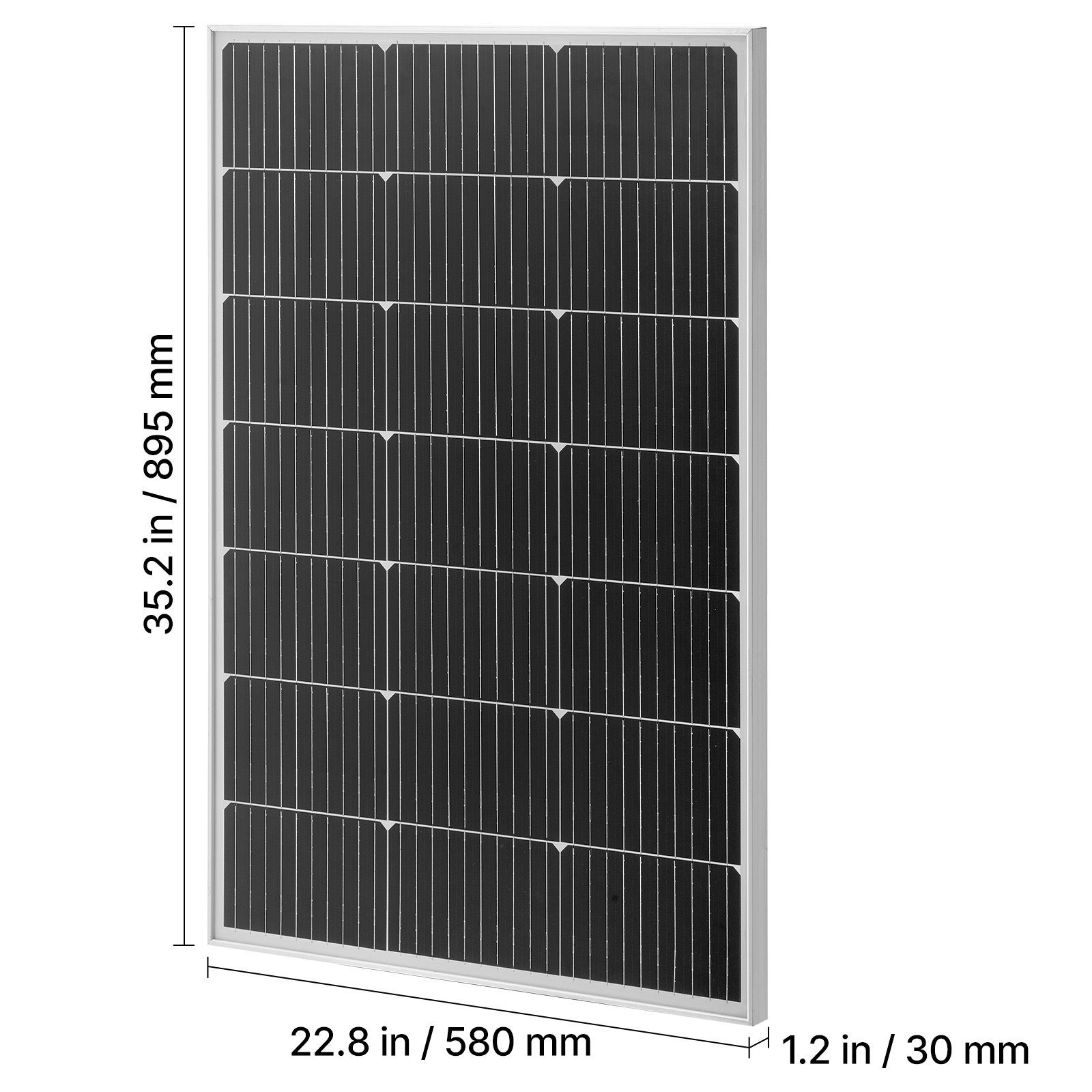 100W Monocrystalline Solar Panel, 23% High-Efficiency Mono PV Module
