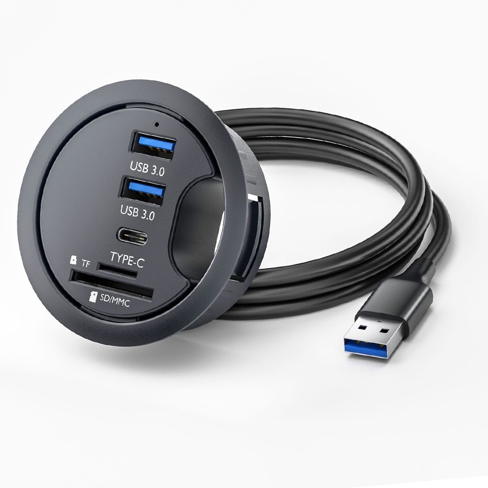 Desk Grommet Hub Data Management Easy Installation Enhanced Data Transfer Speeds