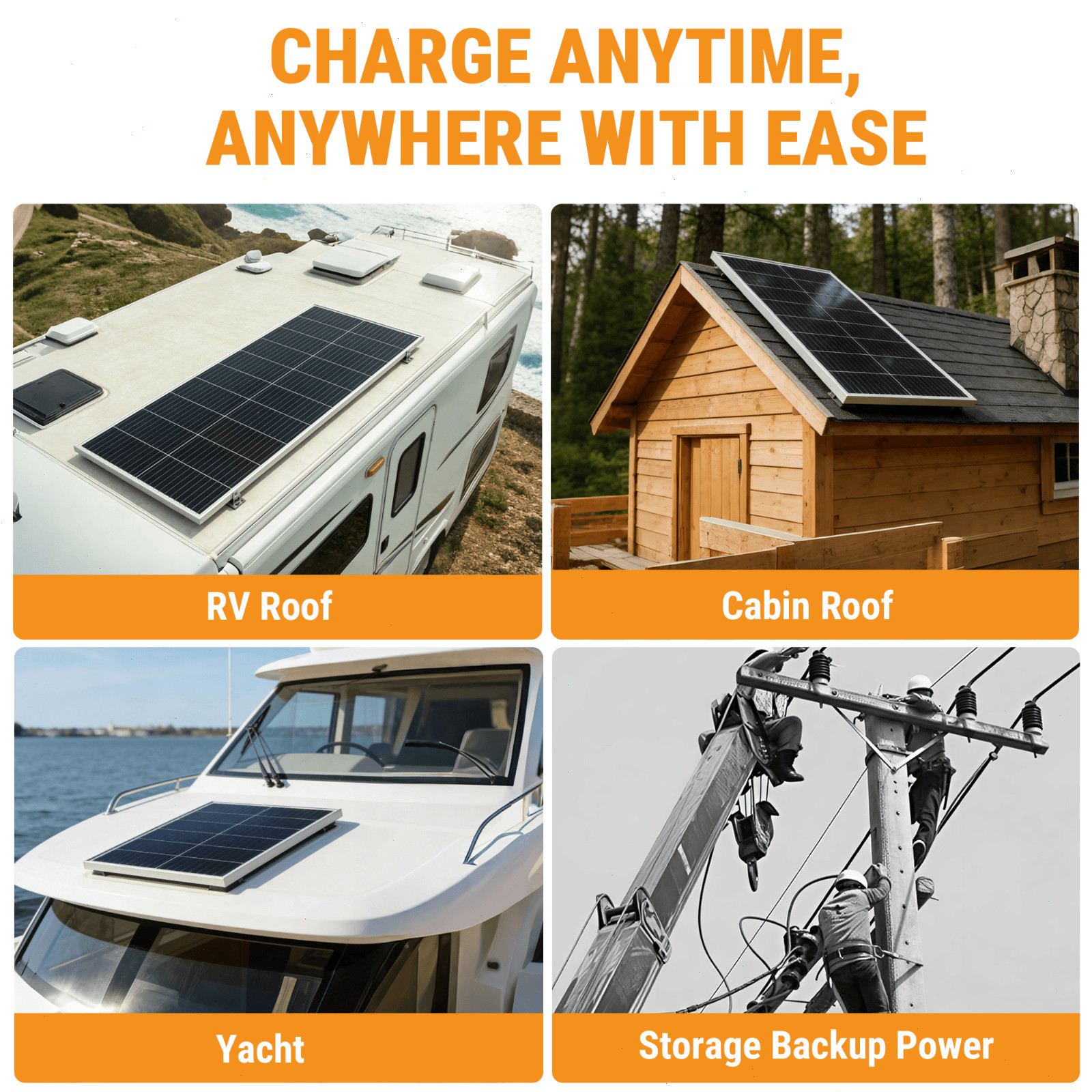 200W 12V/24V Monocrystalline Solar Panel Kit w/ 30A PWM Charge Controller