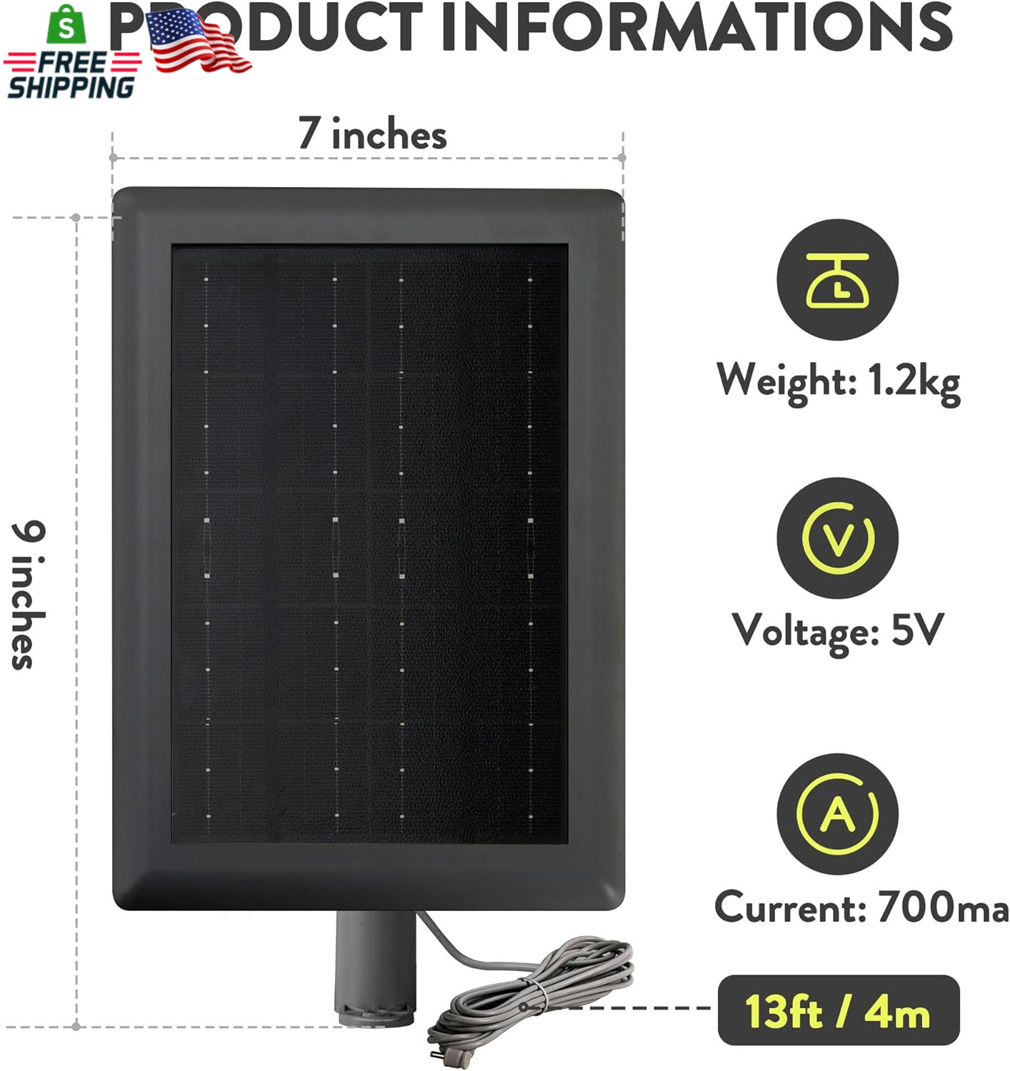 Ring Solar Panel(2Nd Generation), 5W Ring Solar Panel Charger with Mount for Sti