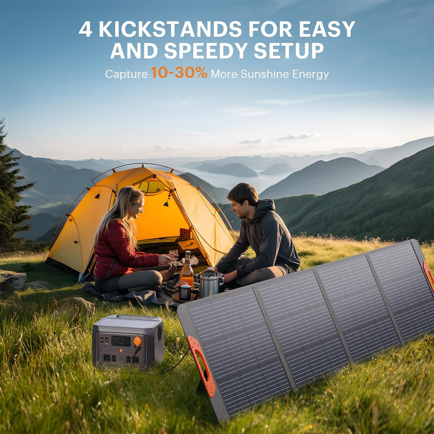 200W Portable Solar Panel for Power Station,23.5% Efficiency Mono Foldable Solar