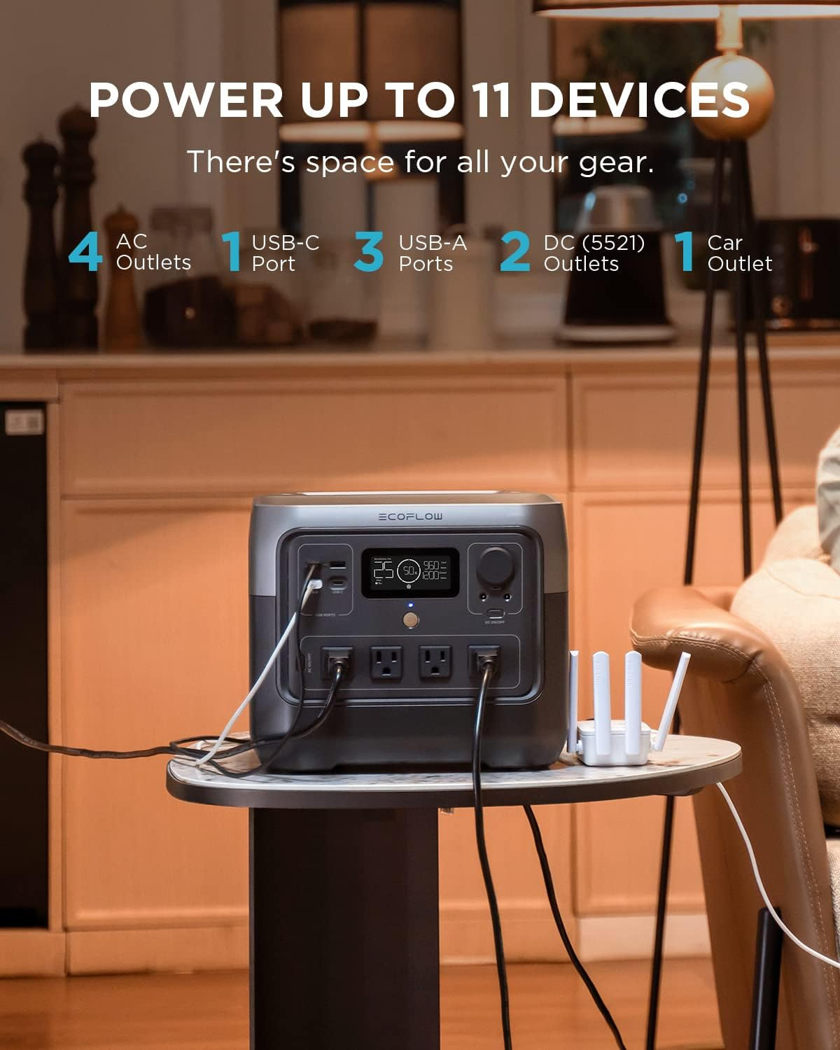 Portable Power Station RIVER Pro, 768Wh Lifepo4 Battery, 70 Min Fast Charging,