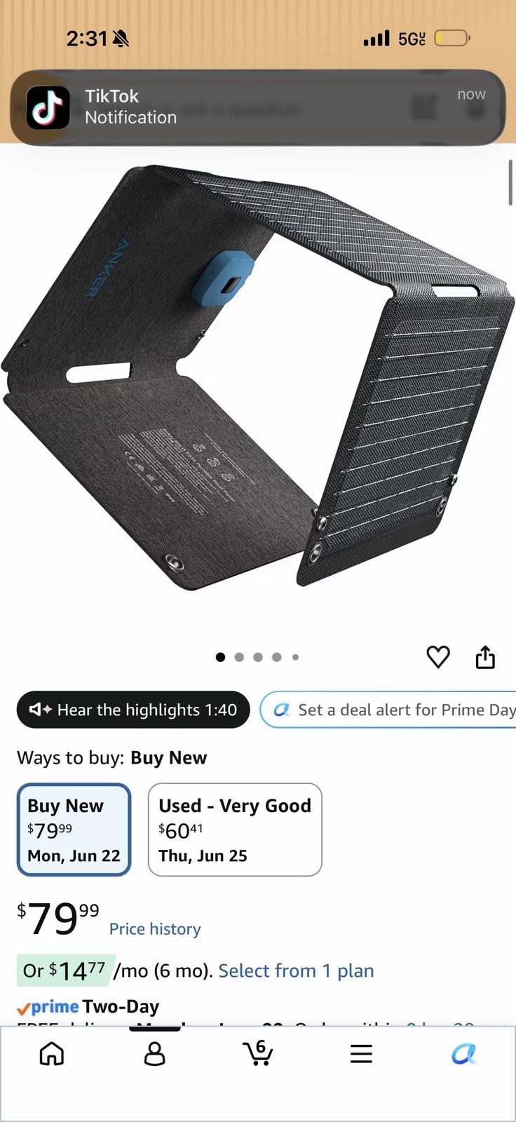 Anker Solix PS30 30W Foldable Portable Mono Solar Panel USB-C Outdoor
