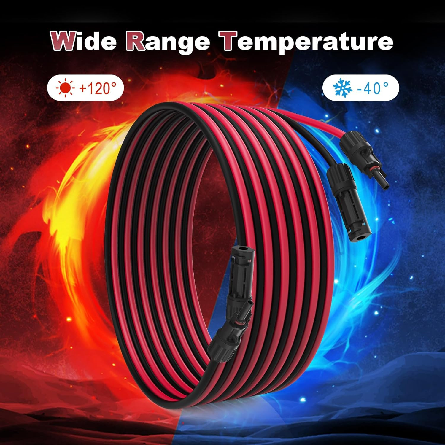 Solar Extension Cable 10AWG 6Mm² 100FT PV Wire 10Gauge SJZSUNRUN Adaptor Panels