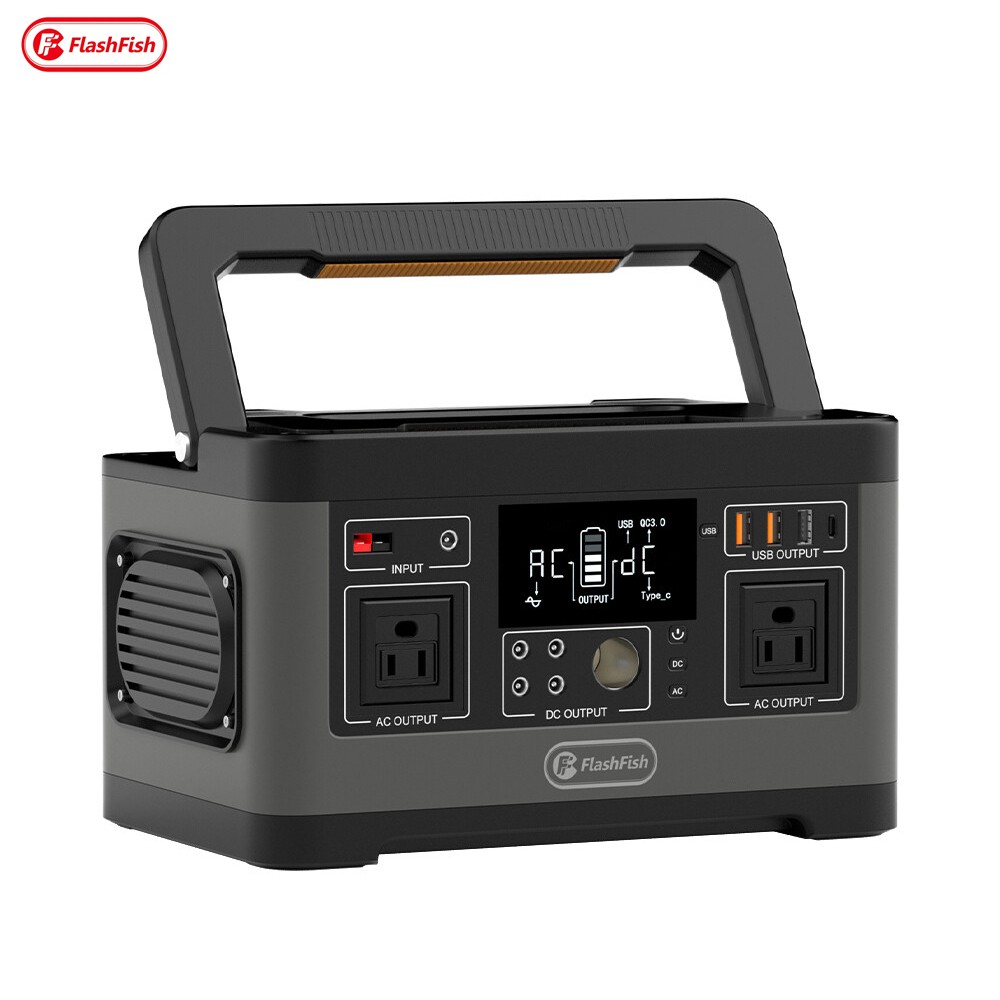 Flashfish P63 Portable Power Station 520Wh 500W With 100W Foldable Solar Panel