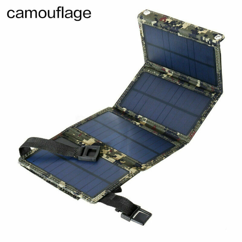 Portable Solar Charger For Camping And Hiking Mobile Phone Charging Plate Folded
