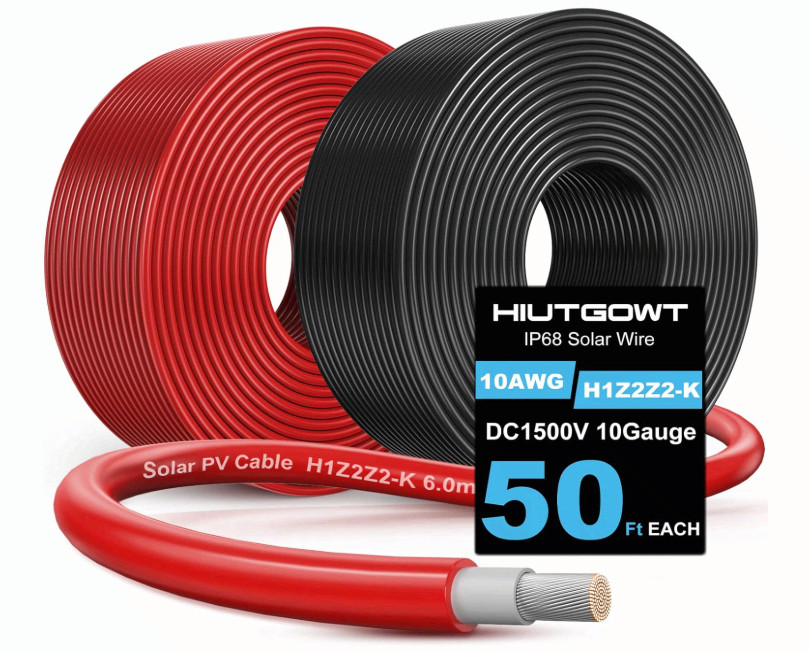 10AWG Solar Wire 50FT Tinned Copper PV Cable for Solar Panels