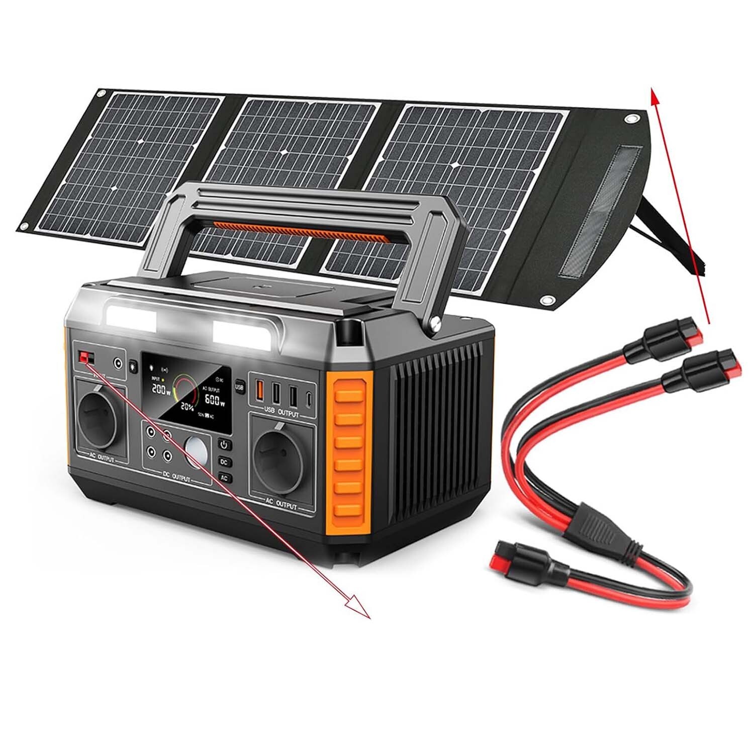 Solar Panel 1 to 2 Splitter Cable for Portable RV Generator Power Station 14AWG