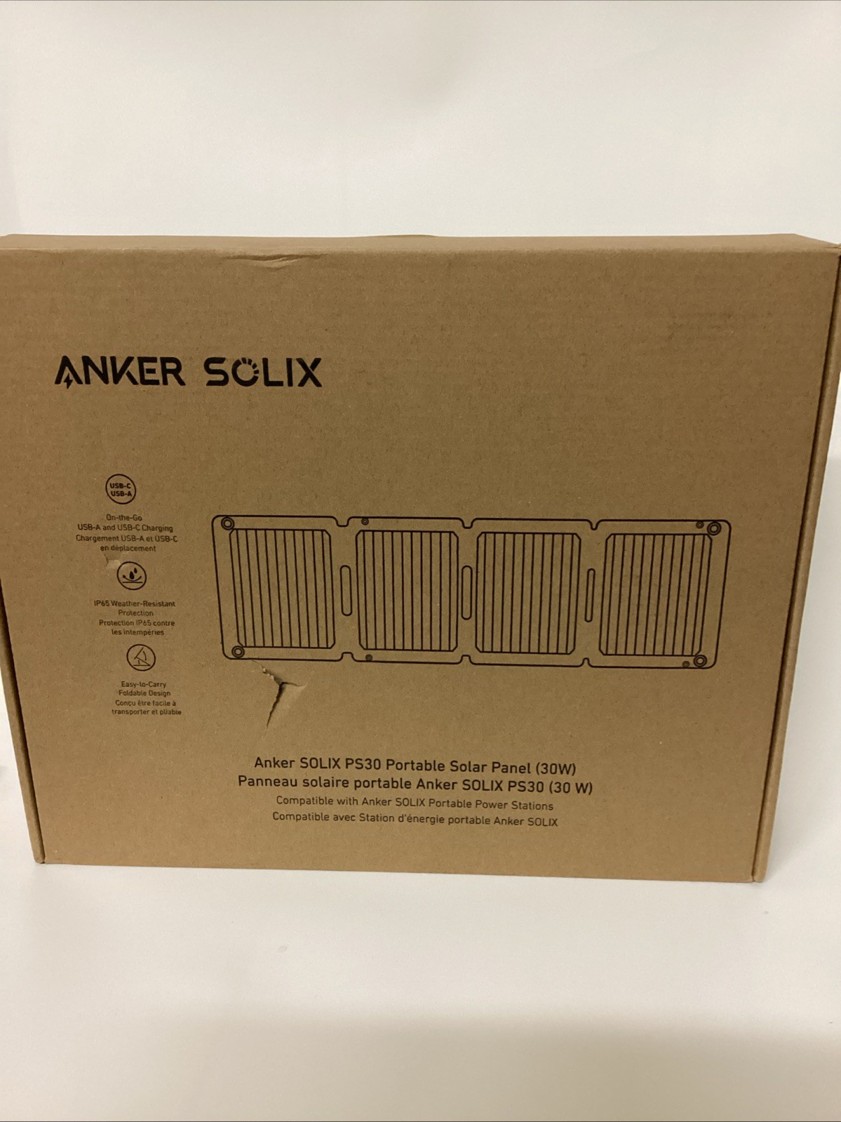 Anker Solix PS30 Solar Panel 30W Foldable Portable Solar Charger 2-Ports