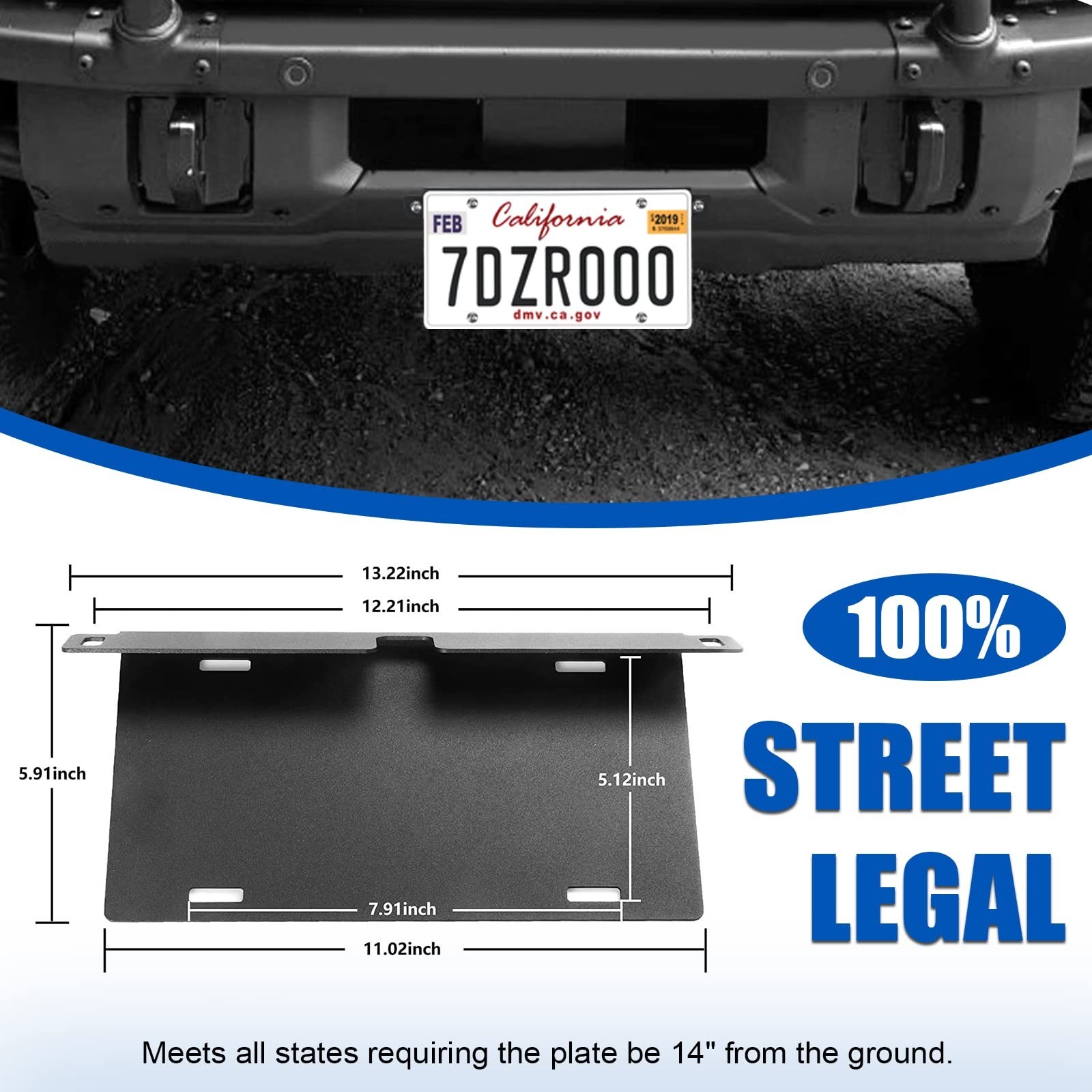 Front License Plate Frame for Ford Bronco, Aluminum Alloy License Plate Mount…