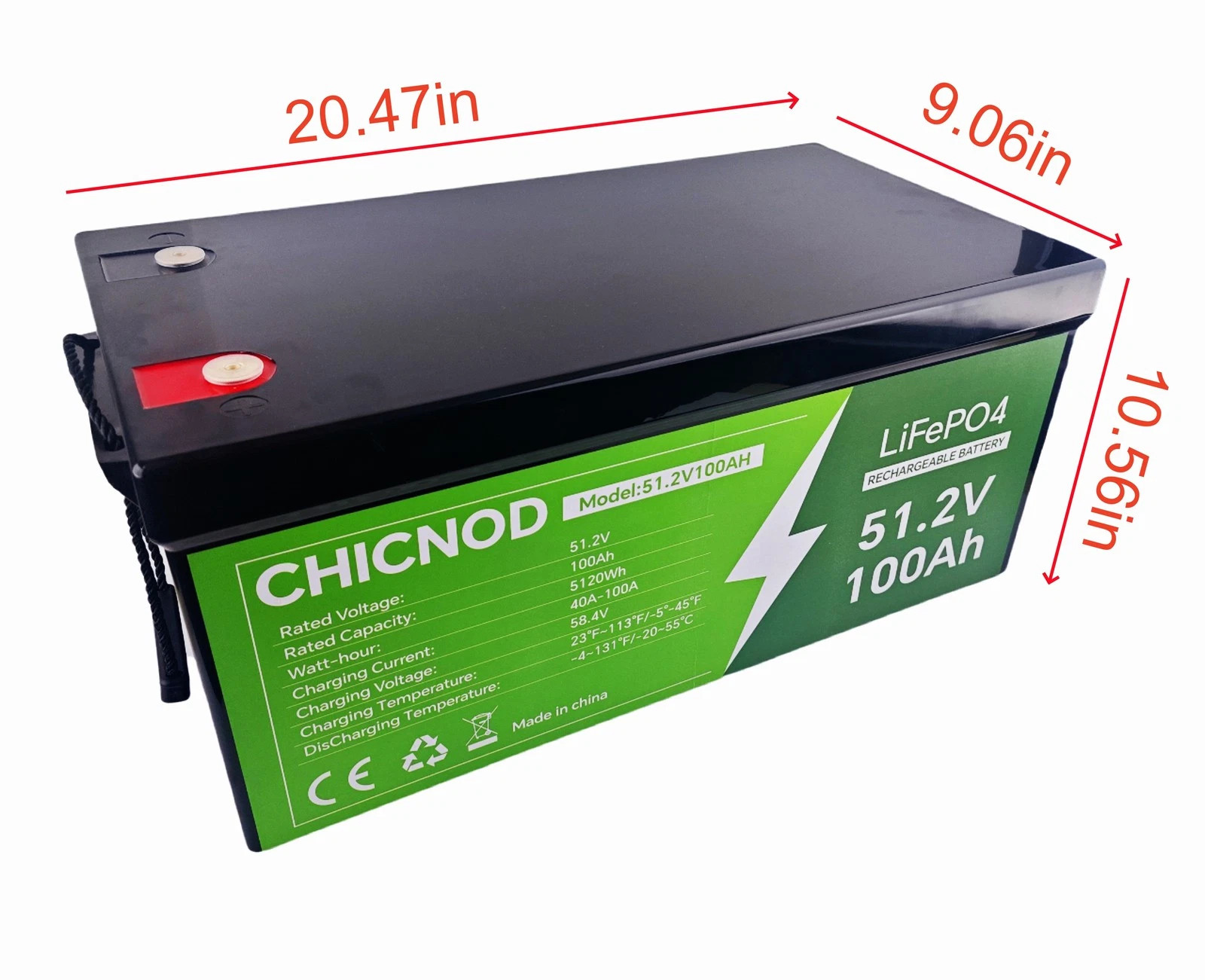 50Ah 48V LiFePO4 lithium Battery 50V 2560Wh BMS For Solar RV Marine Golf Cart