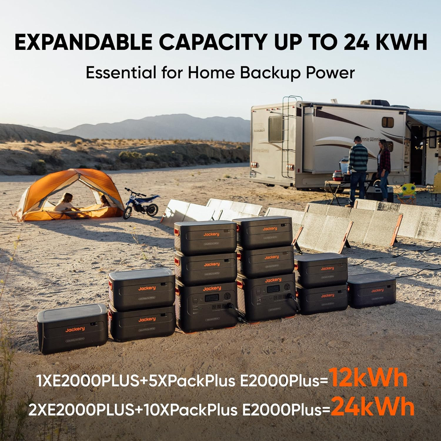 Jackery Explorer 2000 plus Portable Power Station with 2X 200W Solar Panels, 204