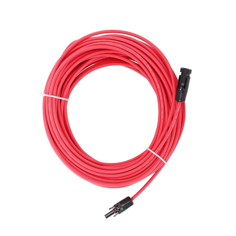 LABLT Solar Panel Extension Cable 20M Black+Red W/ M4 Connector For RV/Boat 4mm²