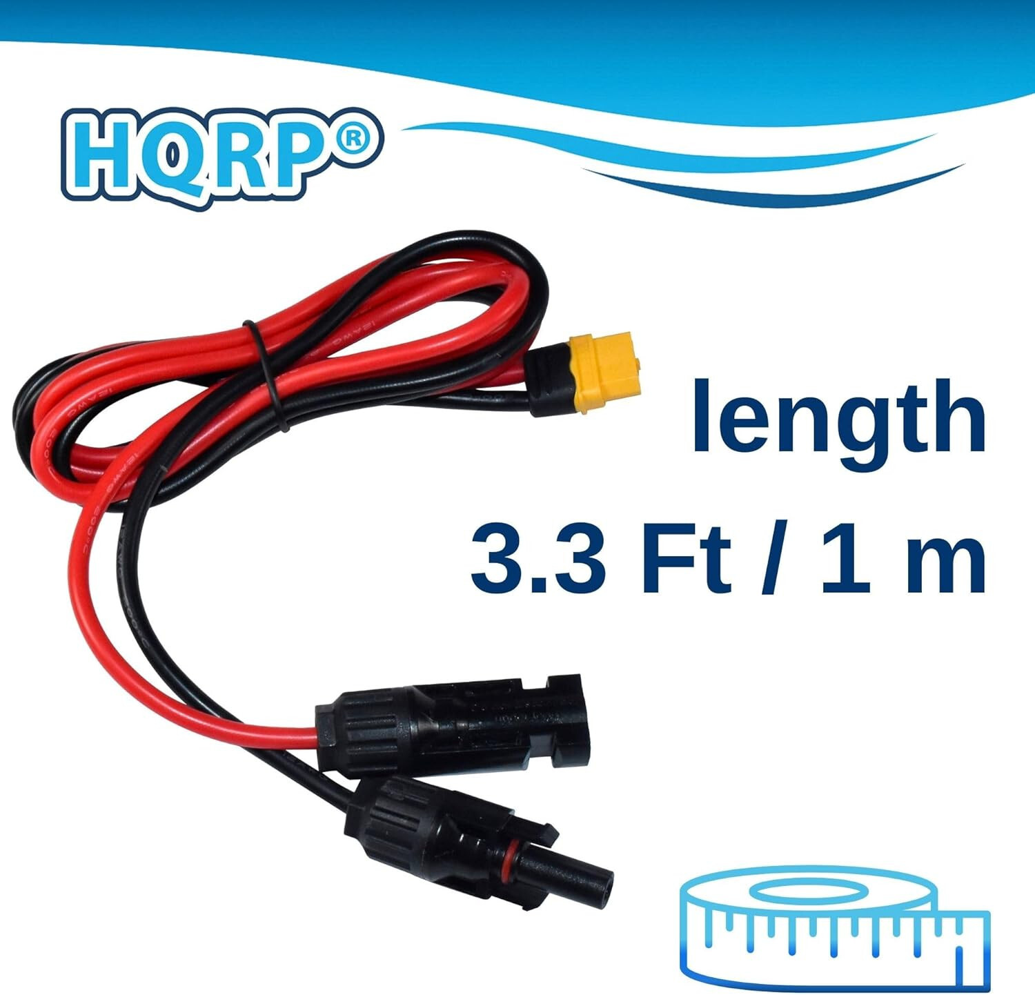 HQRP 3.3Ft Solar Connector to XT60 Adapter Charge Extension Solar Charging Cable
