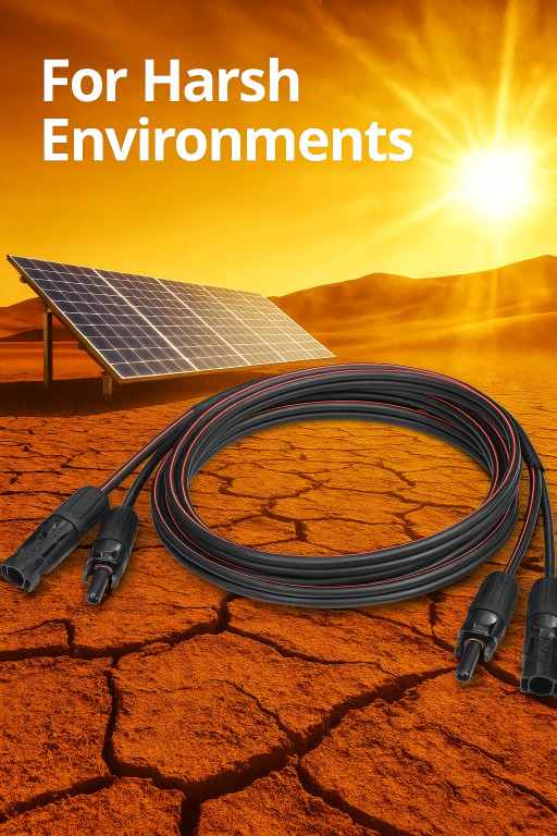 Solar Cable 5-50ft 2×12/10AWG, MC4 Connectors on One/Both Ends,for Solar Panels.