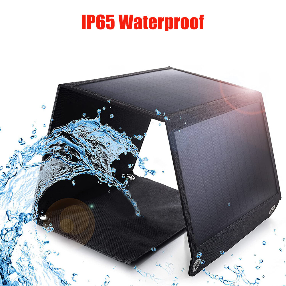 80W Folding Solar Panel Kit Power Bank Phone Charger/Camping Solar Bulb Outdoor