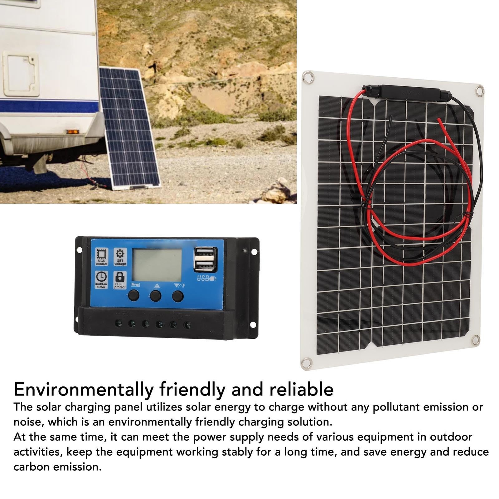 300W Solar Panel Kit DC 12V 24V 50A High Efficiency Solar Charger IP67 Waterp…