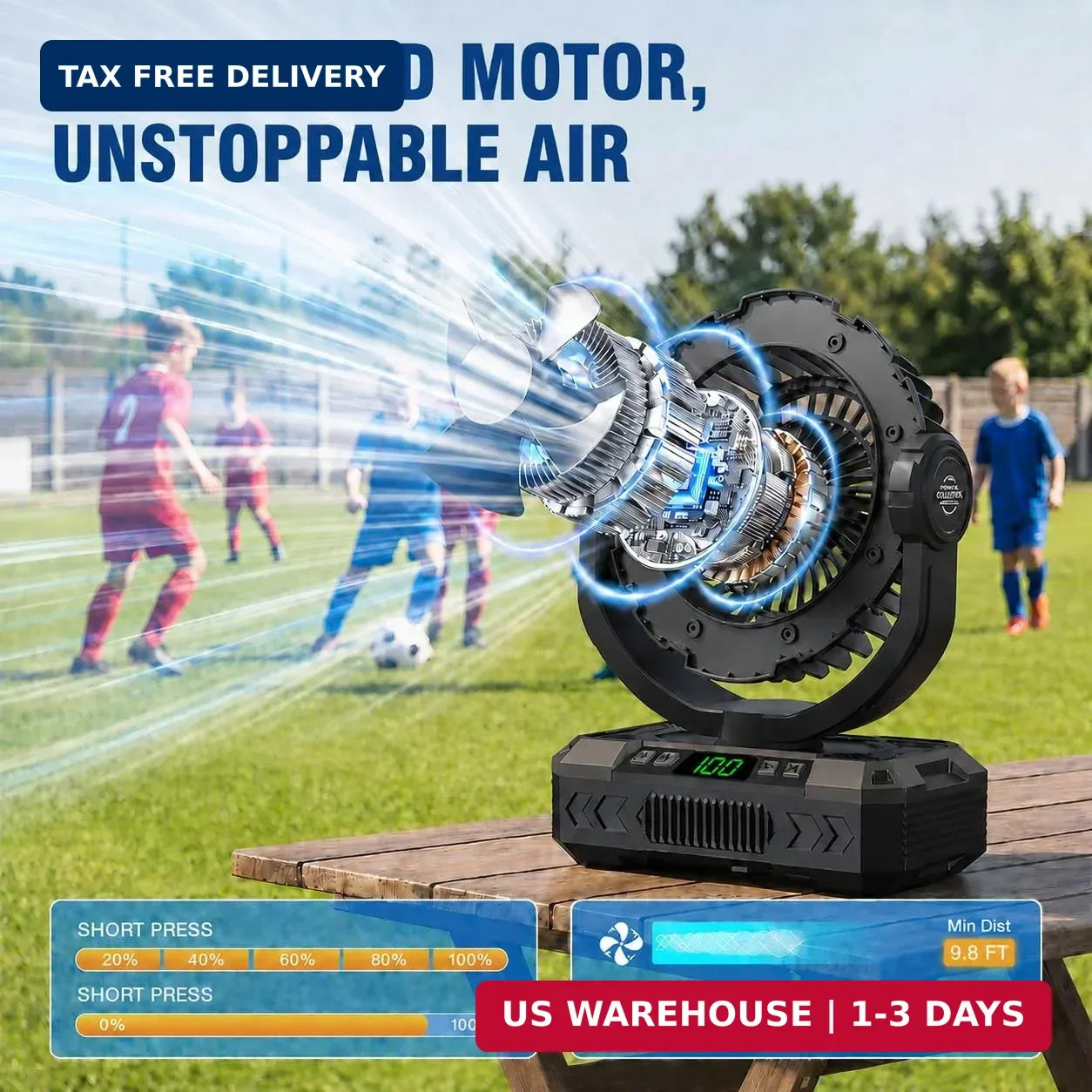 4-IN-1 Rechargeable Camping Fan & Oscillating[Max 60H]Portable Battery Powered O