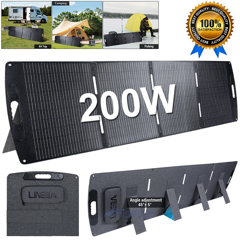 200W Folding Mono Solar Panel 12V Power Portable Camping Home RV Battery Charge