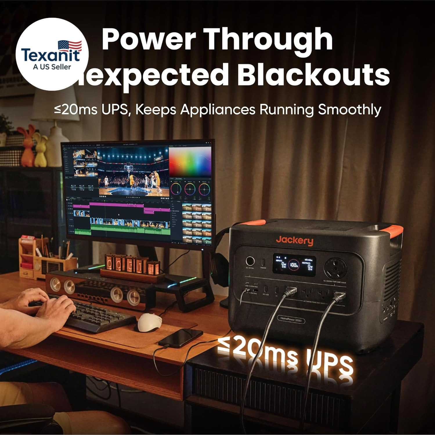 Homepower 3000 Portable Power Station with 2X 200W Solar Panels, 3600W (Surge 72