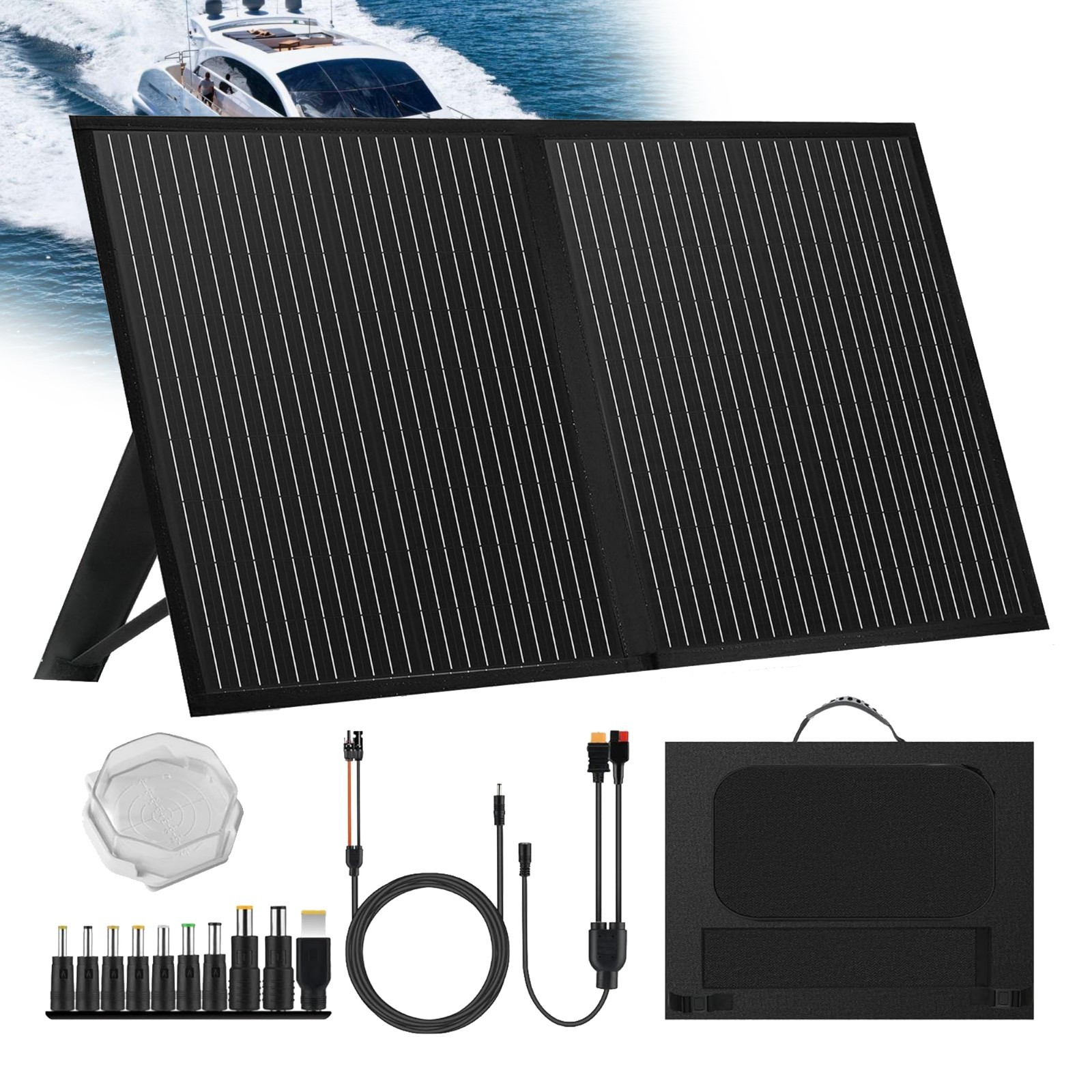 100W Portable Foldable Solar Panel Kit for Camping/Car Battery/Home