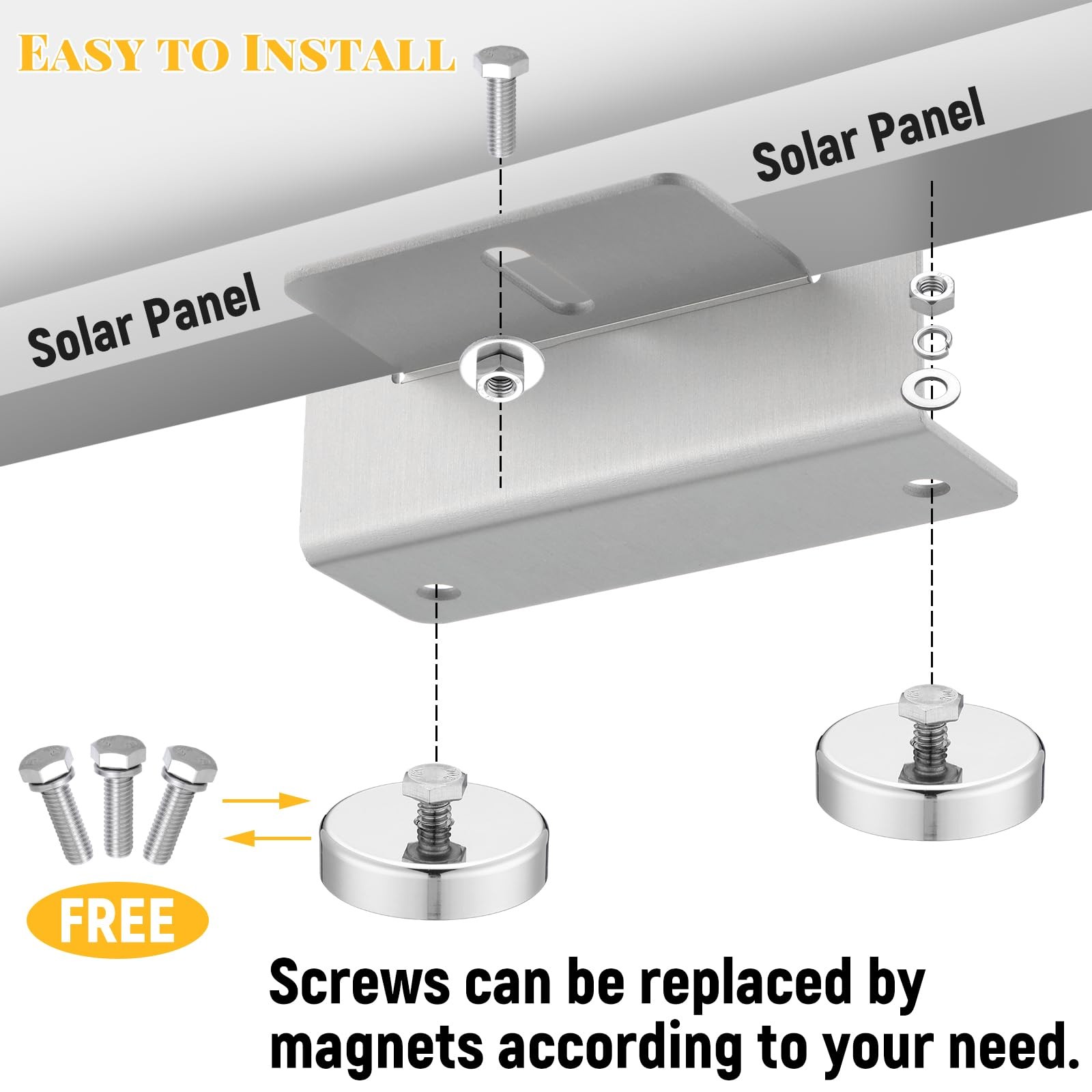 1200 Lbs No Drill Magnetic Solar Panel Mount Bracket Solar Panel Mounting Z B…