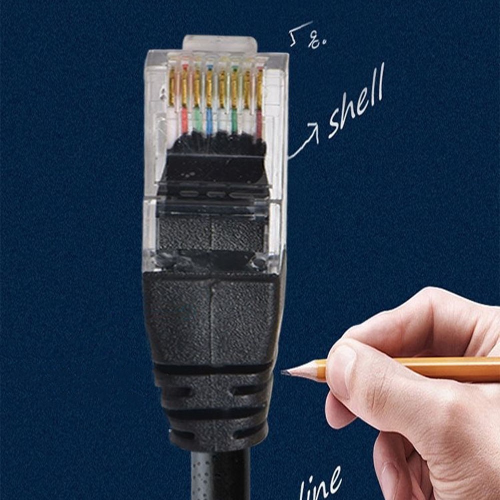 10m CAT 6 Network Cable for High Speed Ethernet Connection White Black