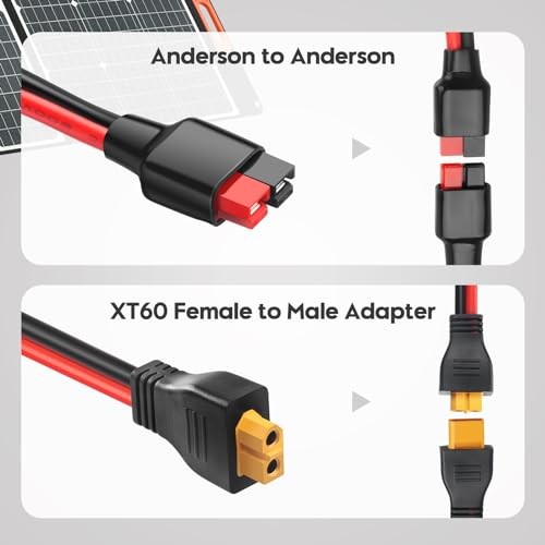 10AWG 45A XT60 to Anderson Adapter Cable | Heavy-Duty, XT60 Female to 2FT