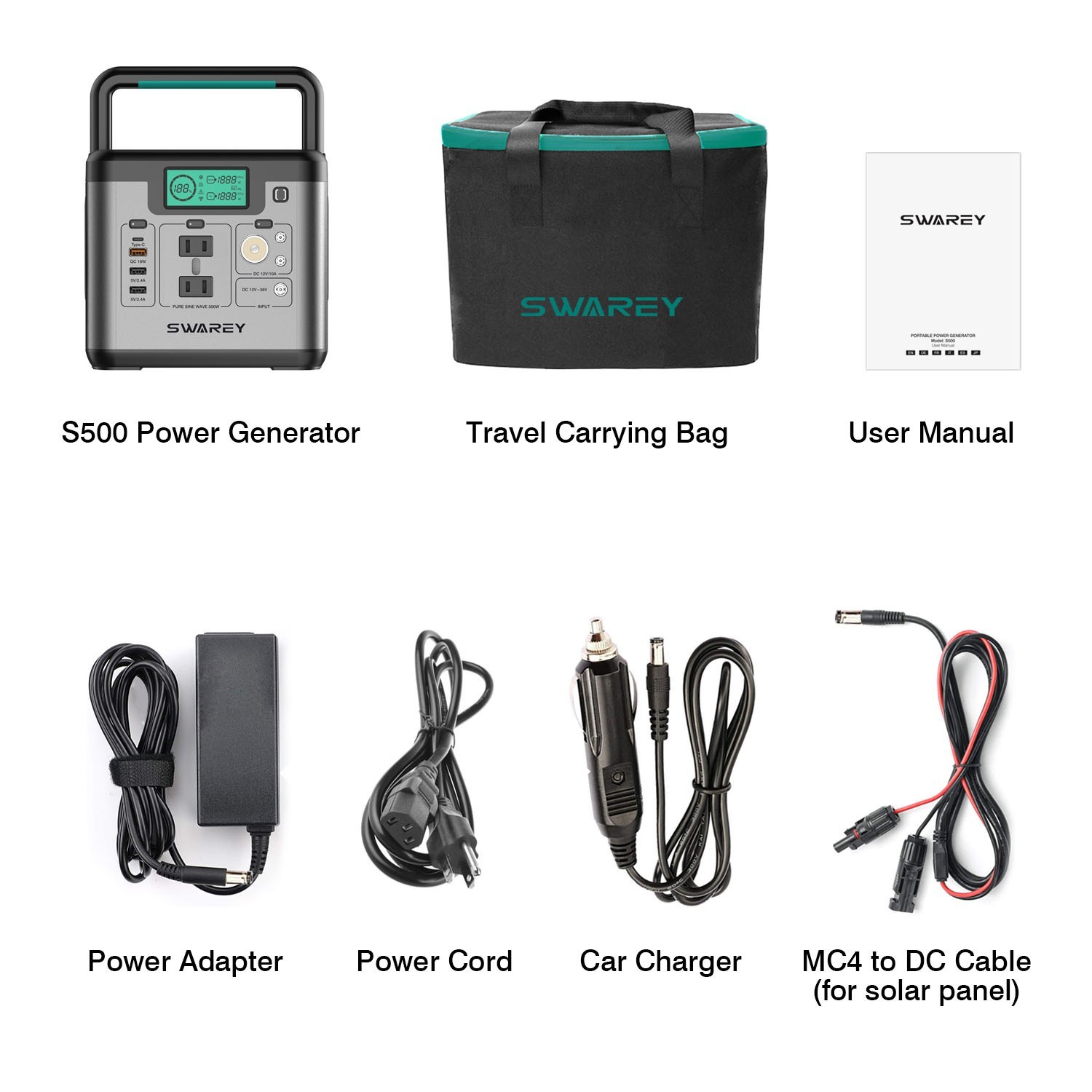 SWAREY S500 PRO Power bank, Portable 518Wh Lithium Battery Solar Power Station