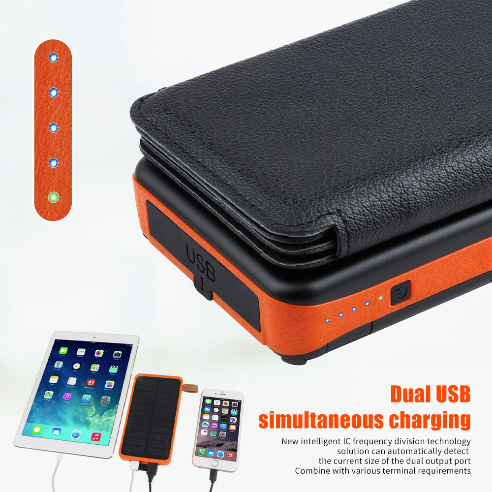 46800mah Portable Solar Mobile Phone Charger Panel Power Bank Waterproof Outdoor
